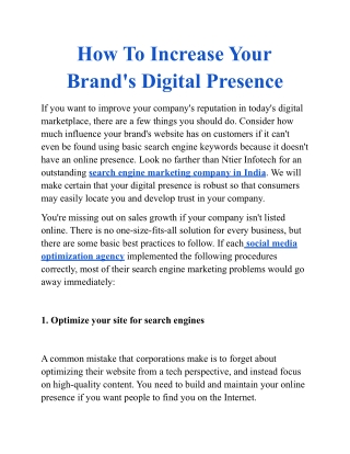 How To Increase Your Brand's Digital Presence