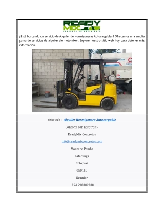 Comprar Hormigonera Autocargable o Motomixer