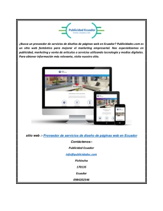 Web Page Design Service Provider In Ecuador  Publicidadec.com