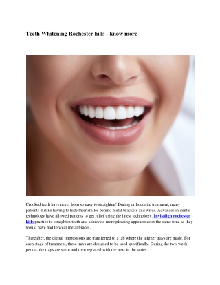 Teeth Whitening Rochester hills - know more