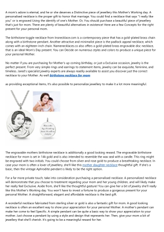 13 Things About mothers necklace You May Not Have Known