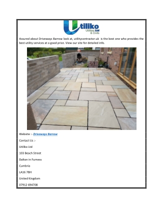 Driveways Barrow  Utilitycontractor.uk