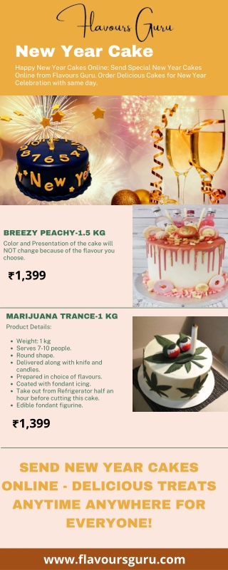Order Now! Same Day Happy New Year Cakes Online in Delhi NCR