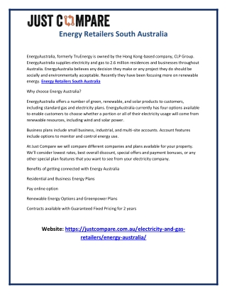 Energy Retailers South Australia