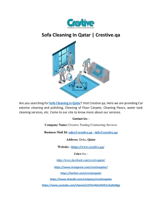 Sofa Cleaning In Qatar | Crestive.qa
