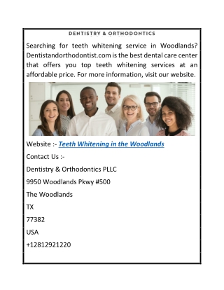 Teeth Whitening In The Woodlands Dentistandorthodontist.com