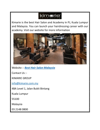 Best Hair Salon in Kuala Lumpur, Malaysia