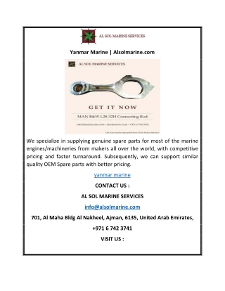 Yanmar Marine | Alsolmarine.com