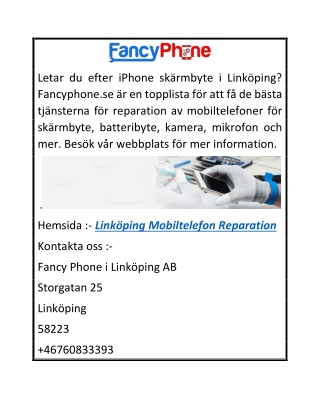 Linköping mobiltelefon reparation  Fancyphone.se