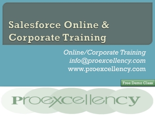 Proexcellency provides Salesforce online training.