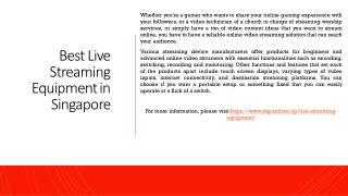 Best Live Streaming Equipment in Singapore
