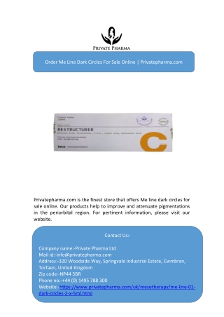 Order Me Line Dark Circles For Sale Online | Privatepharma.com