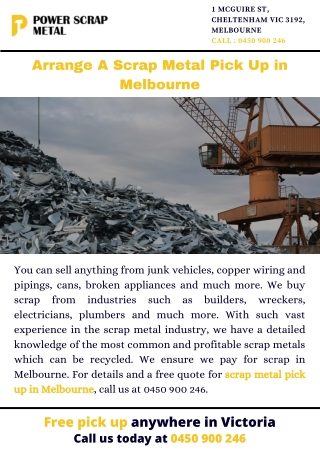 Arrange A Scrap Metal Pick Up in Melbourne