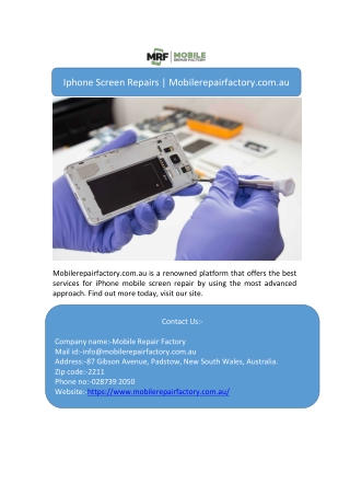 Iphone Screen Repairs | Mobilerepairfactory.com.au