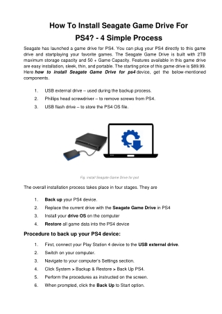 How To Install Seagate Game Drive For PS4?- 4 Simple Process