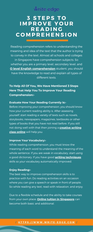 3 Steps To Improve Your Reading Comprehension
