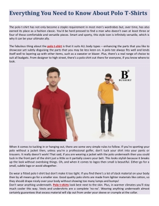 Everything You Need to Know About Polo T-Shirts