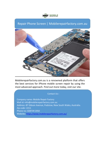 Repair Phone Screen | Mobilerepairfactory.com.au