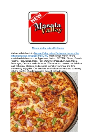 10% off - Masala Valley Indian Food Restaurant Golden Point,VIC