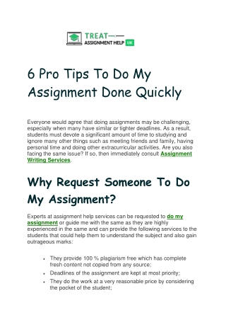6 Pro Tips To Do My Assignment Done