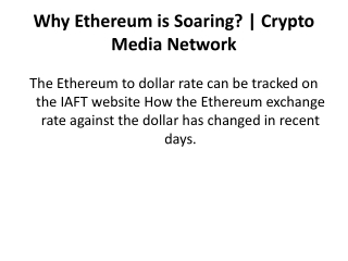 Why Ethereum is Soaring? | Crypto Media Network