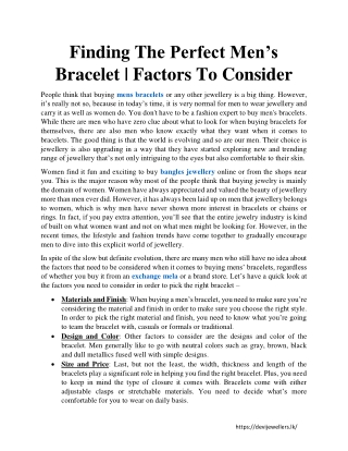 Finding The Perfect Men’s Bracelet - Factors To Consider