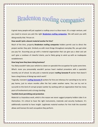 Bradenton roofing companies
