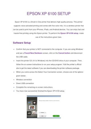 Epson XP 6100 | Setup | XP Series | All in One | Printer Tech Support