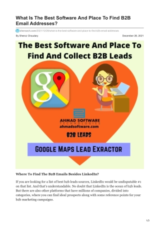 1What Is The Best Software And Place To Find B2B Emails
