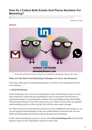 How Do I Collect Bulk Emails And Phone Numbers For Marketing