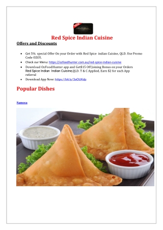 5% off  Red spice Indian cuisine Redcliffe, QLD