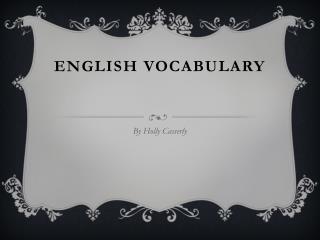 English Vocabulary