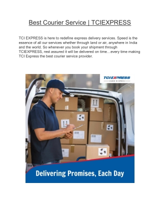 Best Courier Service | TCIEXPRESS