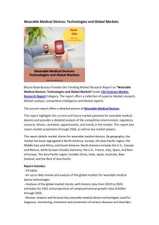 Wearable Medical Devices Technologies and Global Markets