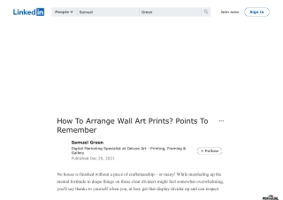 How To Arrange Wall Art Prints? Points To Remember