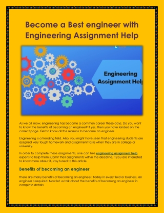 Become a Best engineer with Engineering Assignment Help