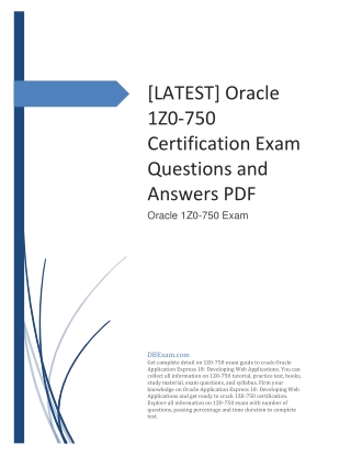 [LATEST] Oracle 1Z0-750 Certification Exam Questions and Answers PDF