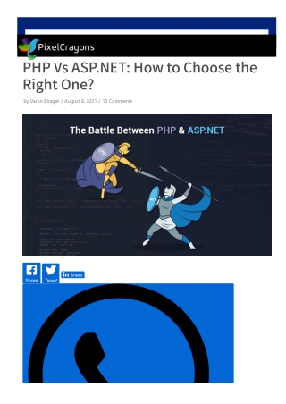 PHP Vs ASP.NET: How to Choose the Right One?