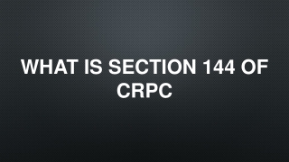 What Is Section 144 Of CRPC