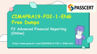 F2 Advanced Financial Reporting CIMAPRA19-F02-1-ENG Dumps