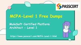 MuleSoft Certified Platform Architect MCPA-Level 1 Exam Dumps