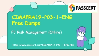 P3 Risk Management CIMAPRA19-P03-1-ENG Dumps