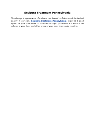 Sculptra Treatment Pennsylvania