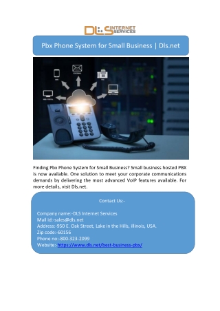 Pbx Phone System for Small Business | Dls.net