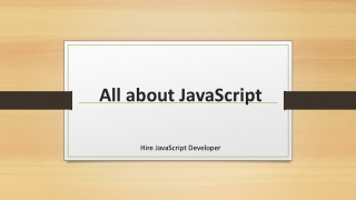 All about JavaScript