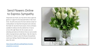 Send Flowers Online to Express Sympathy