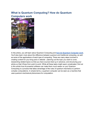 What is Quantum Computing? | How Do Quantum Computers Work?
