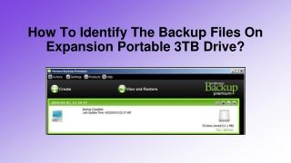 How To Identify The Backup Files On Expansion Portable 3TB Drive?