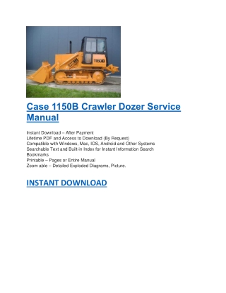 Case 1150B Crawler Dozer Service Manual 2