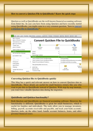 How to convert a Quicken File to QuickBooks